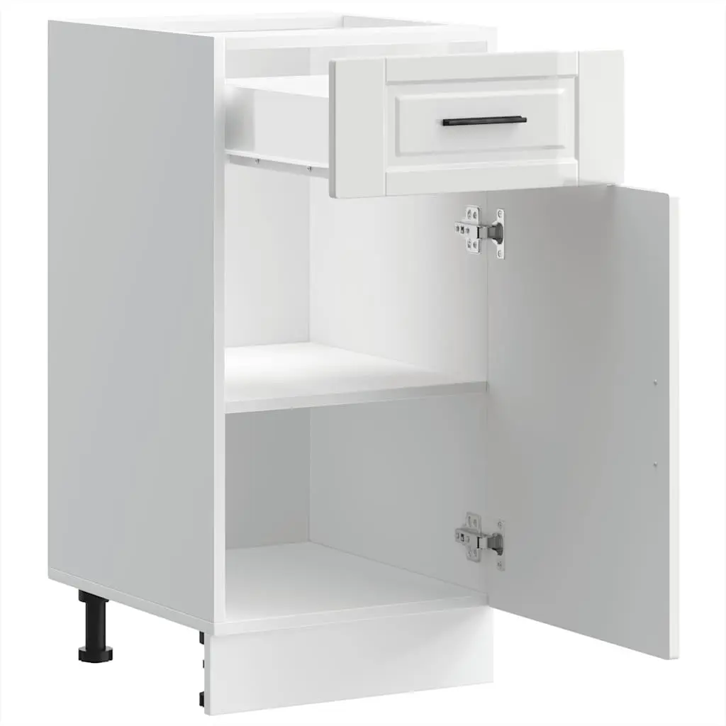 Kitchen Cabinet Storage Cupboard Engineered Wood High Gloss White Base Door