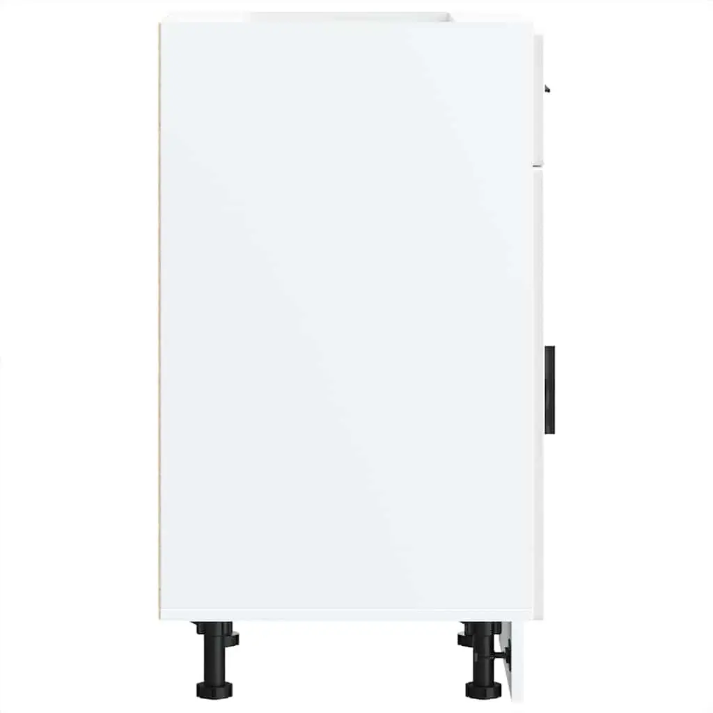 Kitchen Cabinet Storage Cupboard Engineered Wood High Gloss White Base Door