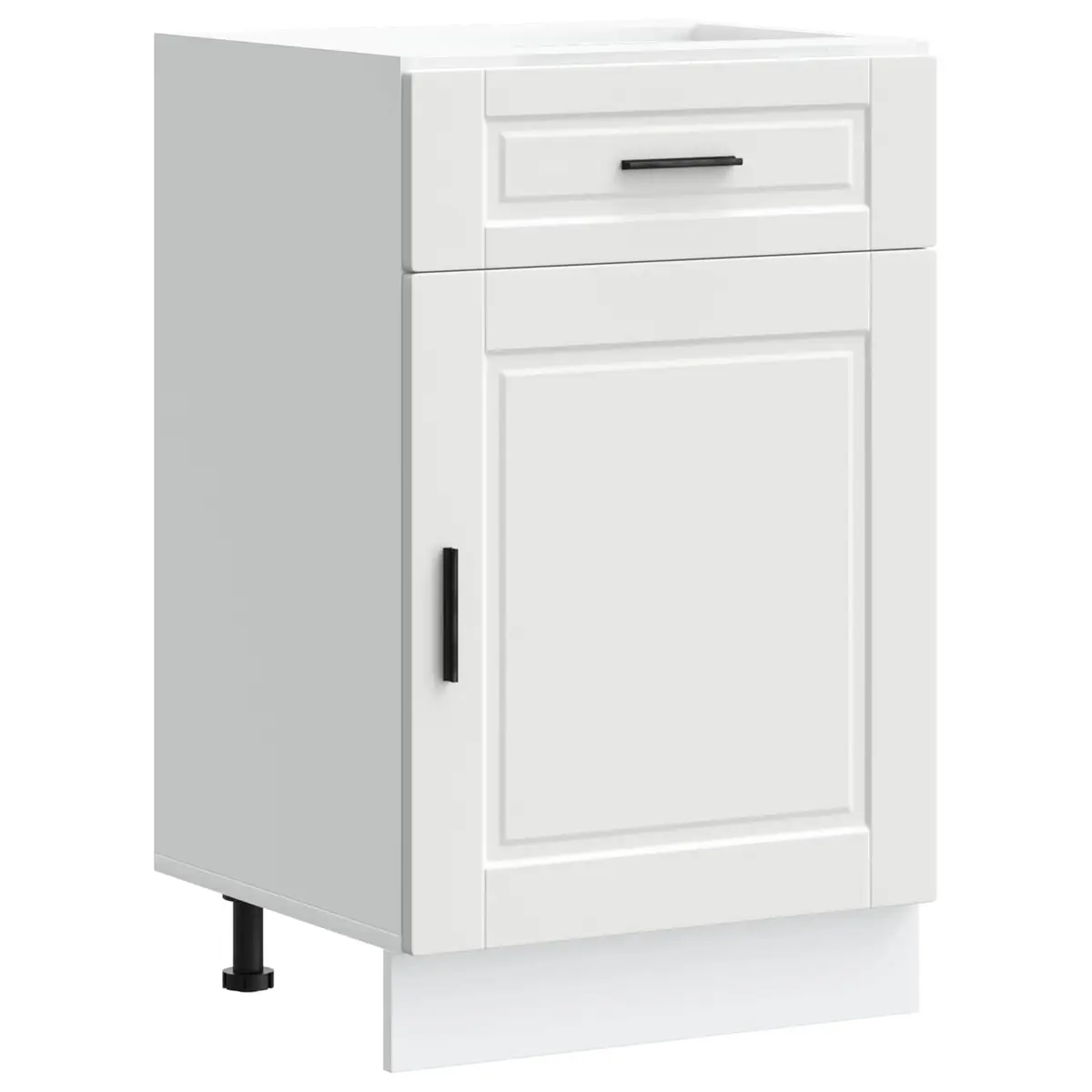 Kitchen Base Cabinet White Engineered Wood Storage Cupboard with Doors