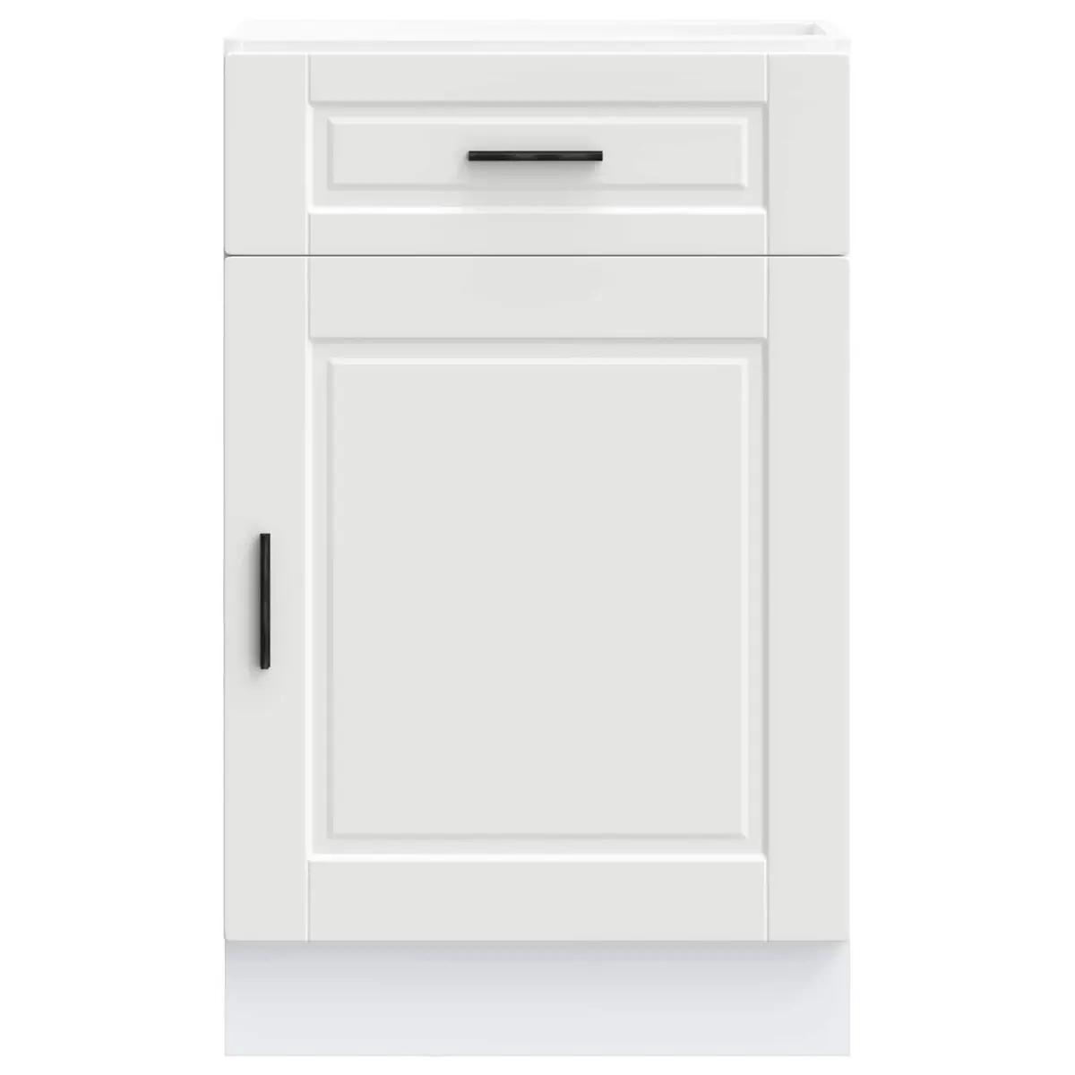 Kitchen Base Cabinet White Engineered Wood Storage Cupboard with Doors