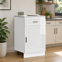 High Gloss White Kitchen Base Cabinet for Organising