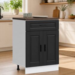 Comfortable Black Kitchen Base Cabinet with Storage Solutions