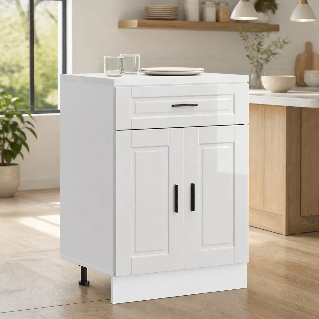 High Gloss White Kitchen Base Cabinet for Storage