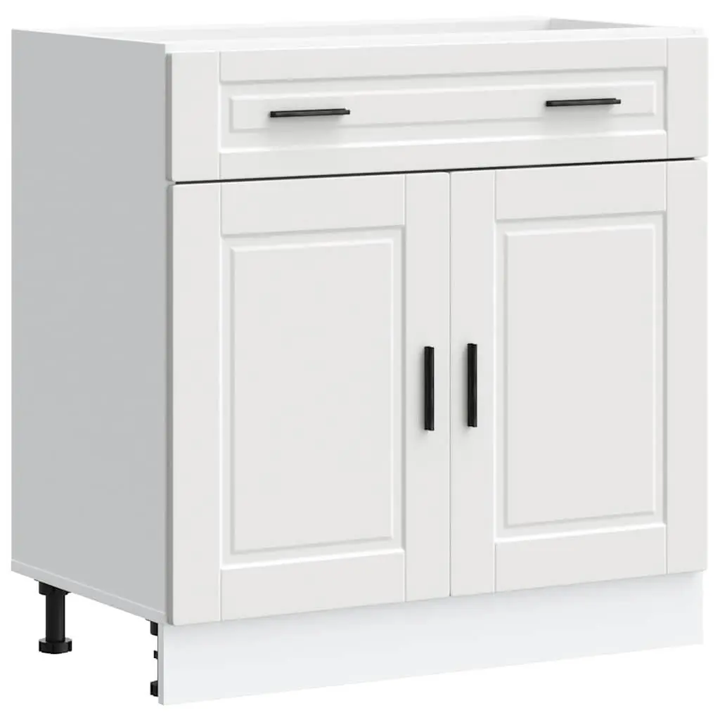White Engineered Wood Kitchen Base Cabinet Storage