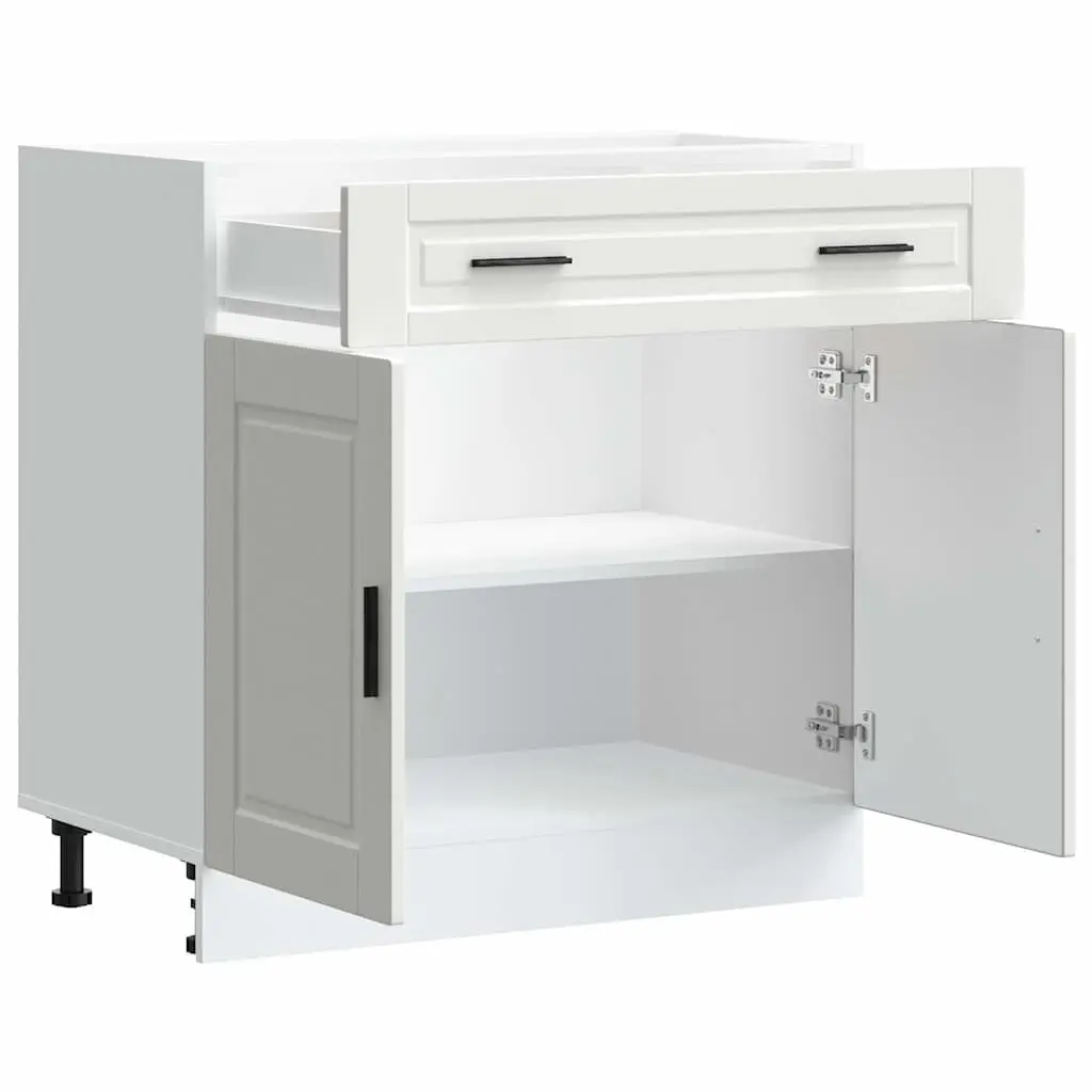 White Engineered Wood Kitchen Base Cabinet Storage