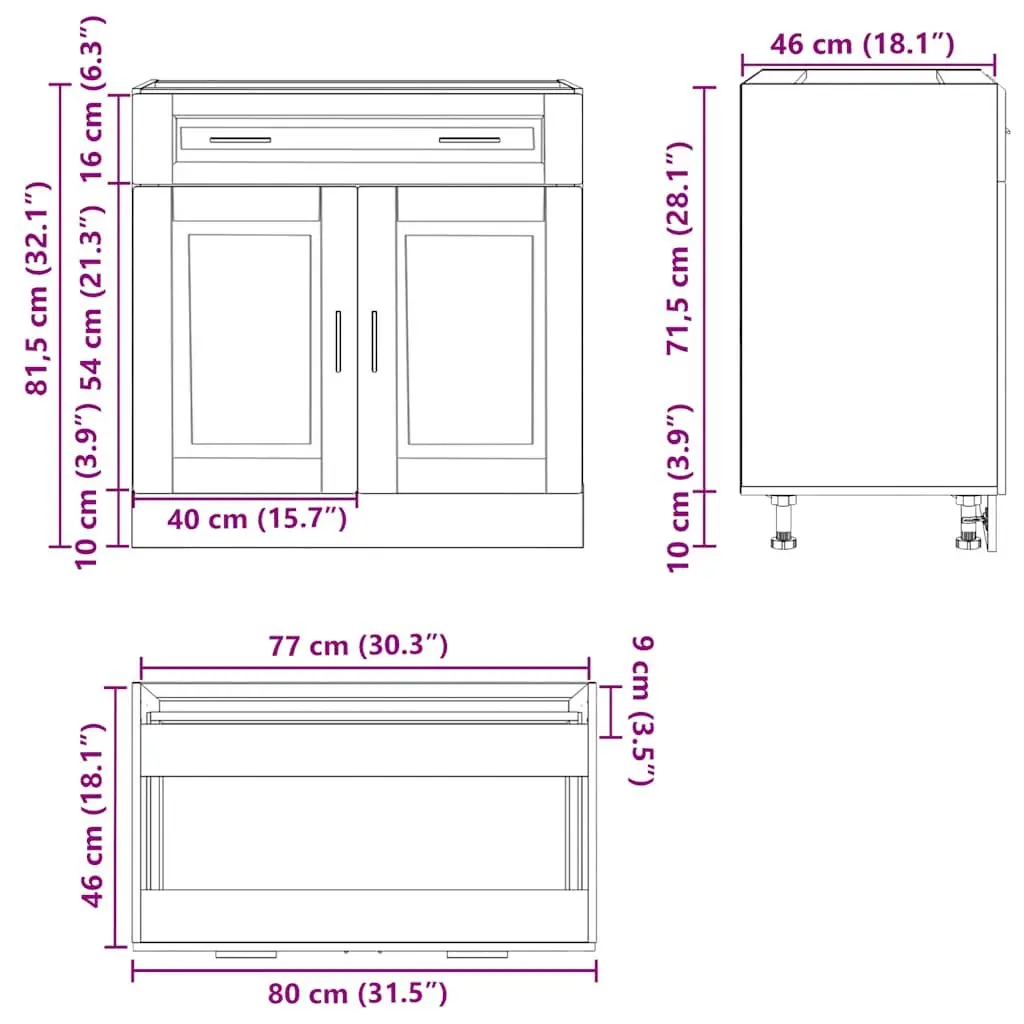 Engineered Wood Storage Cabinet White High Gloss Kitchen Base Unit