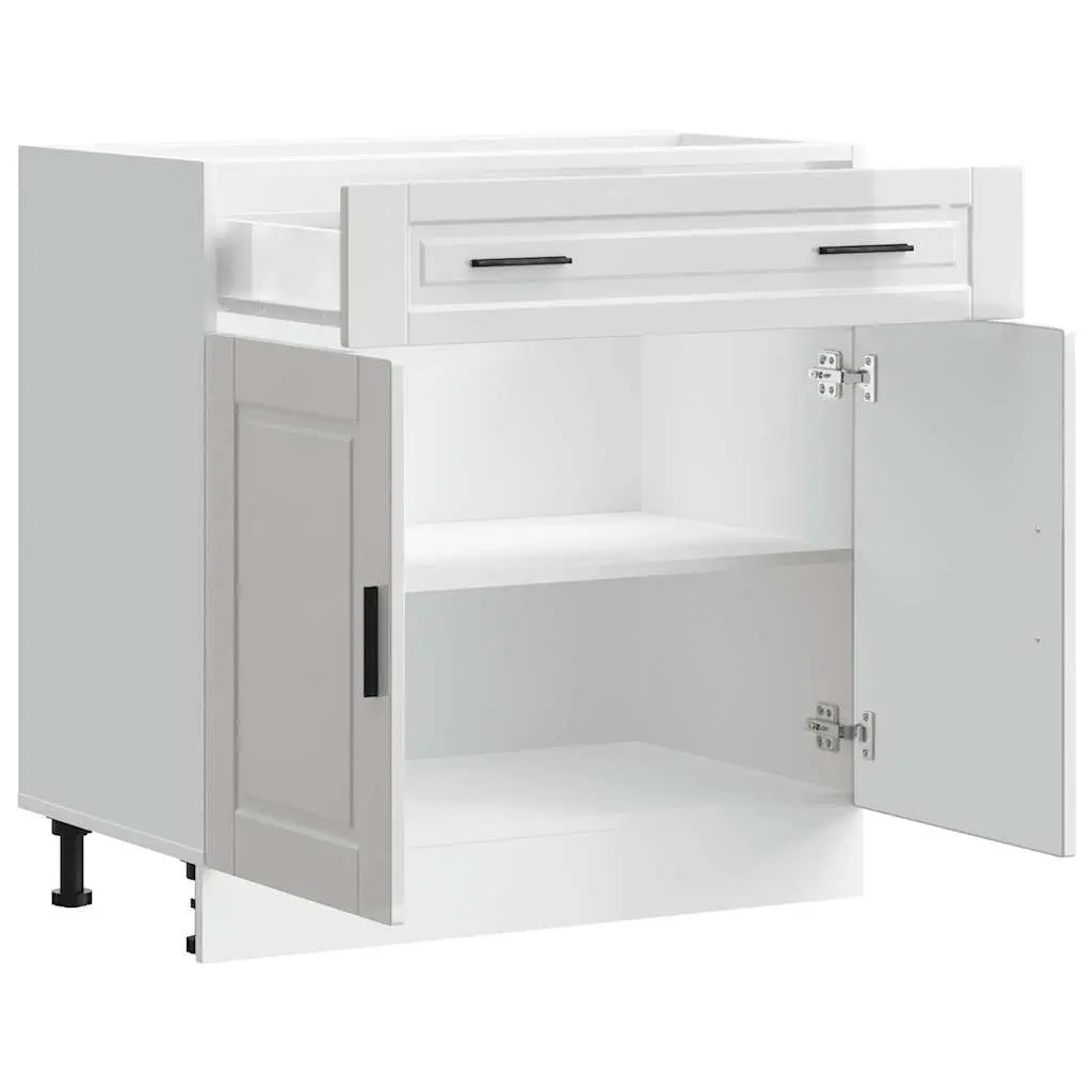 Engineered Wood Storage Cabinet White High Gloss Kitchen Base Unit
