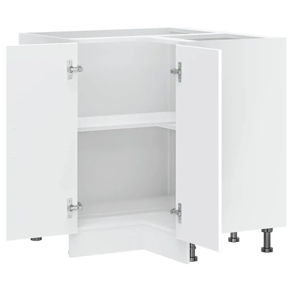 White Engineered Wood Kitchen Corner Base Cabinet