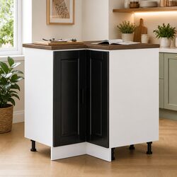 Charming Black Corner Base Cabinet for Your Kitchen