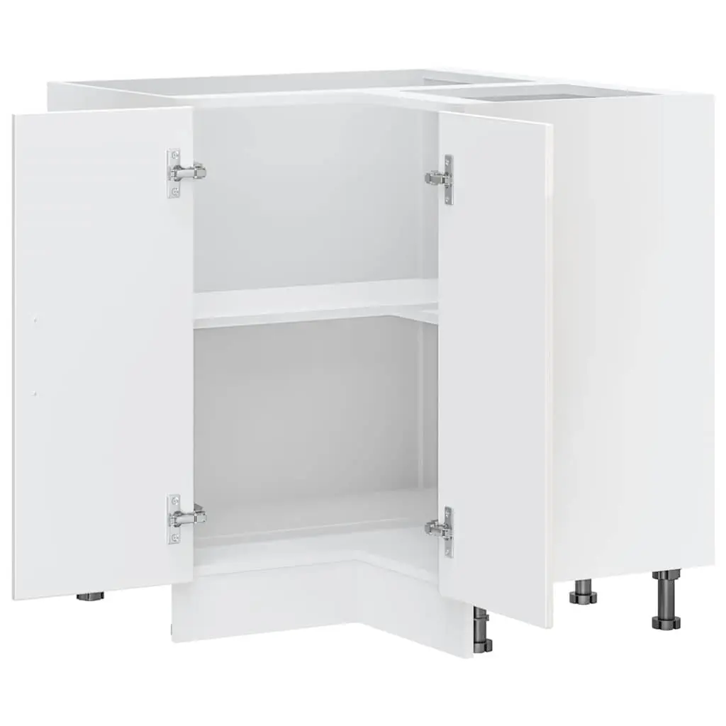 White High Gloss Kitchen Corner Base Cabinet