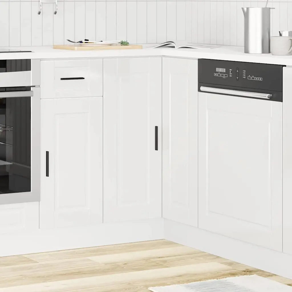 White High Gloss Kitchen Corner Base Cabinet