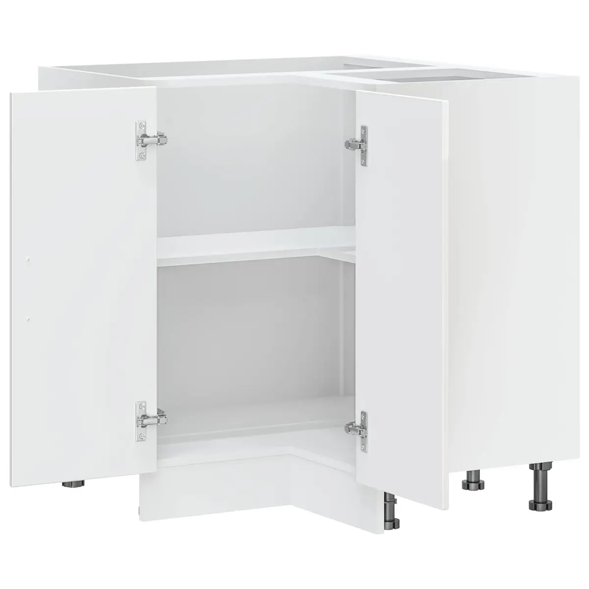 White High Gloss Kitchen Corner Base Cabinet