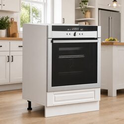 White Engineered Wood Oven Cabinet for Kitchen Storage