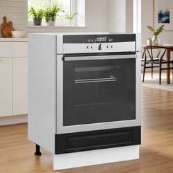 Compact Black Kitchen Oven Cabinet for Efficient Storage