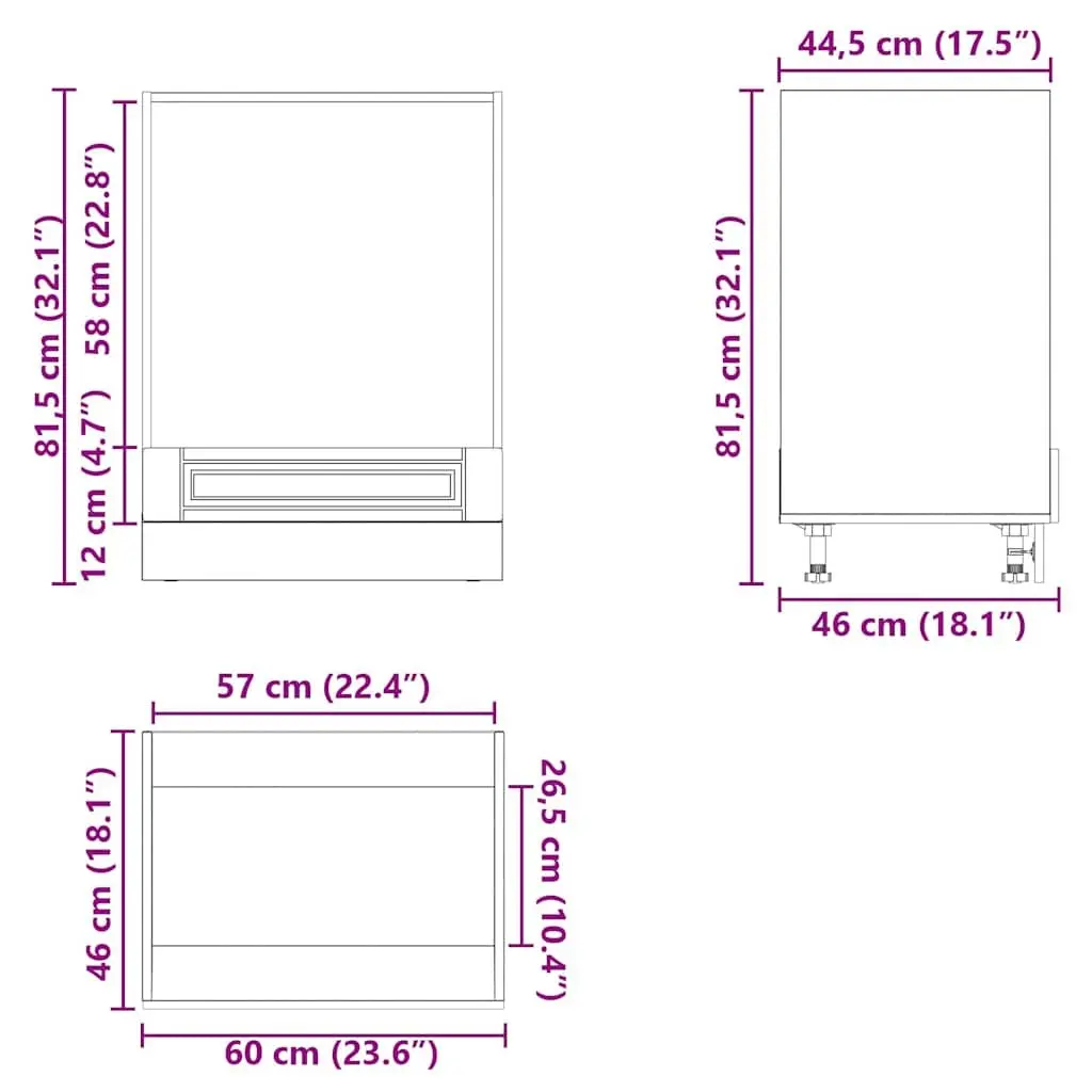 White High Gloss Oven Cabinet for Kitchen Storage
