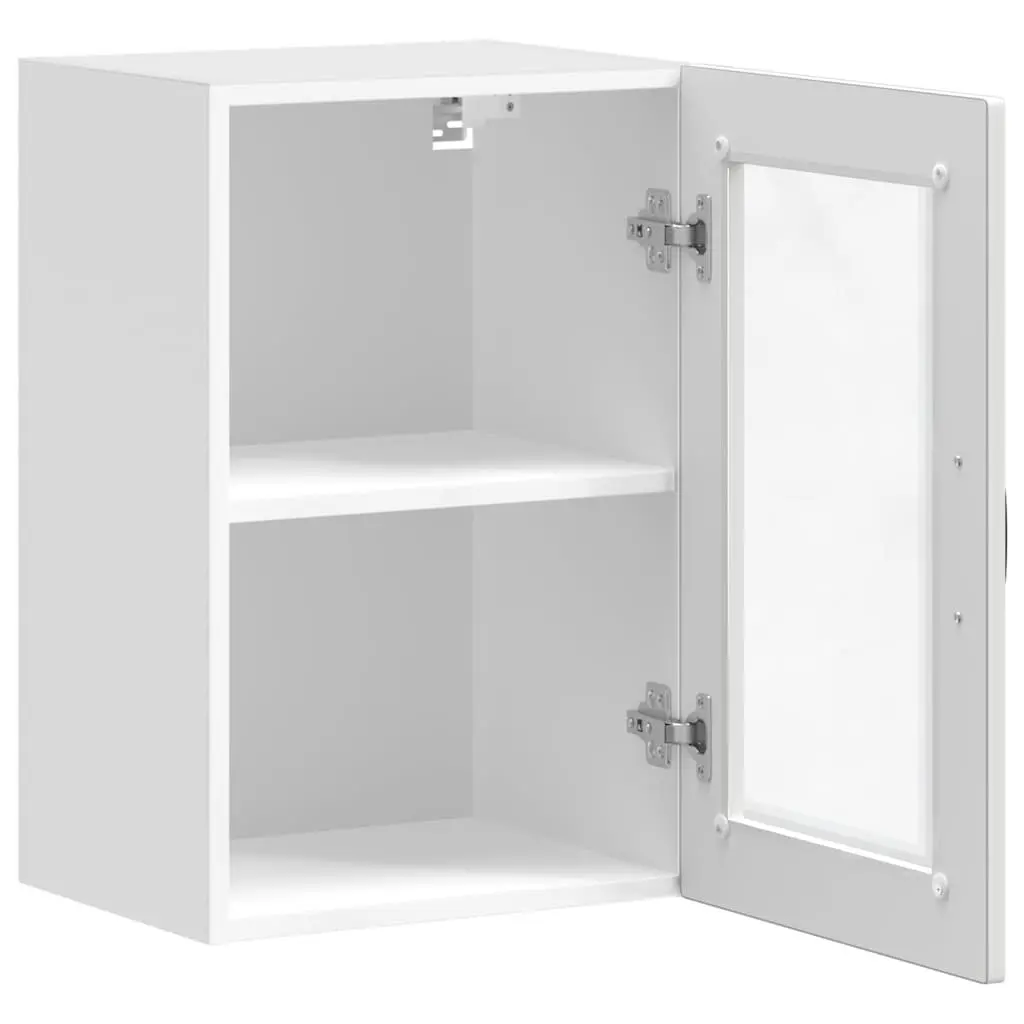 White Wall Cabinet with Easy-Care Glass Door