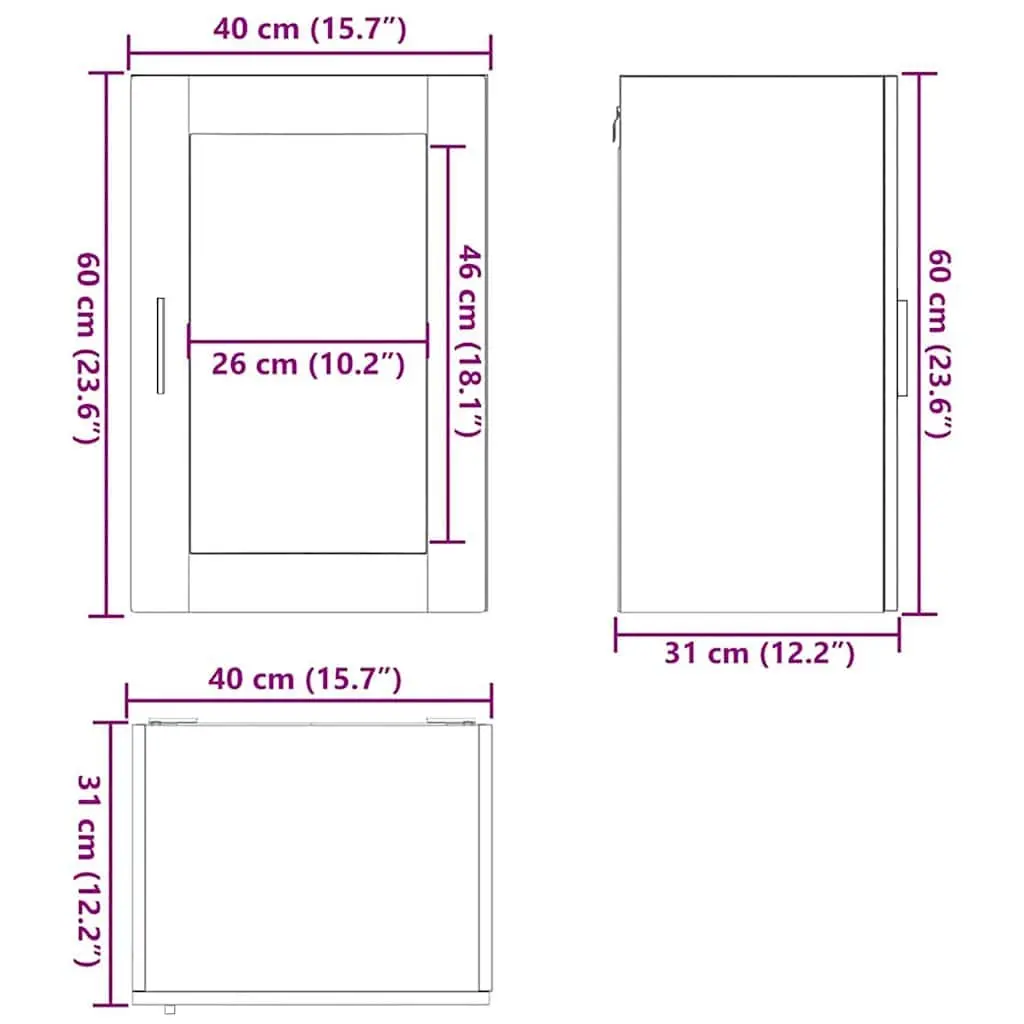 Kitchen Cabinet Wall-mounted Black Glass Door Organiser Engineered Wood