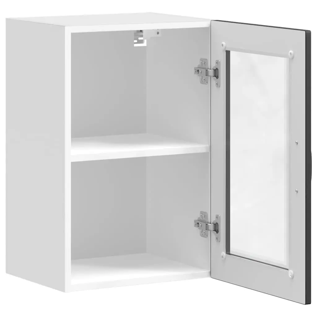Kitchen Cabinet Wall-mounted Black Glass Door Organiser Engineered Wood