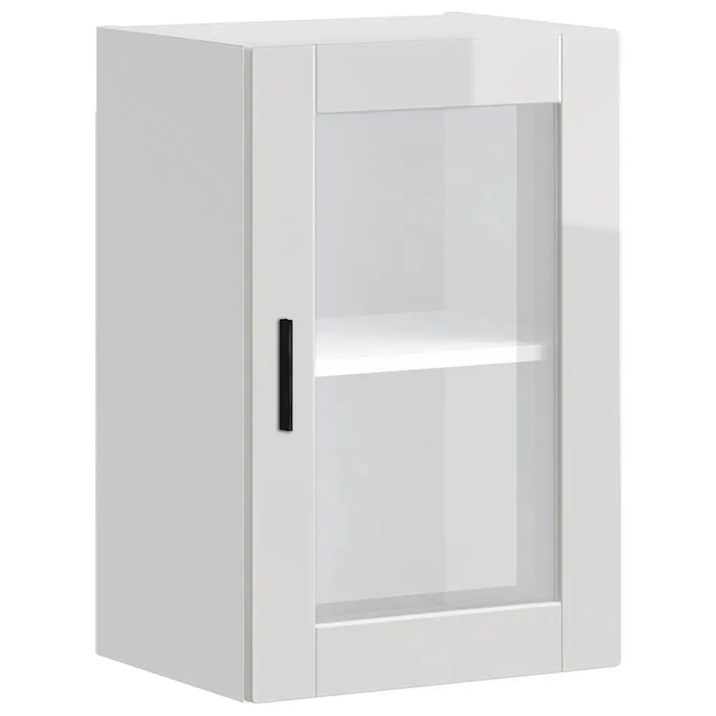 Kitchen Cabinet Glass Door White High Gloss Wall Mounted Storage