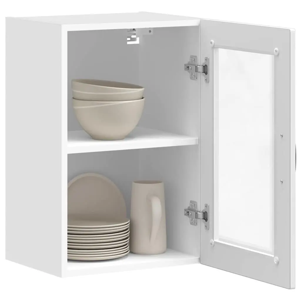 Kitchen Cabinet Glass Door White High Gloss Wall Mounted Storage