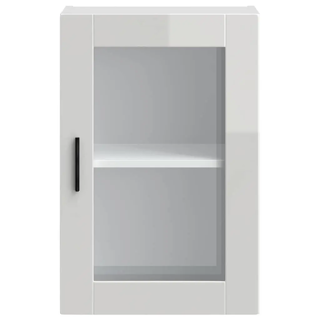 Kitchen Cabinet Glass Door White High Gloss Wall Mounted Storage