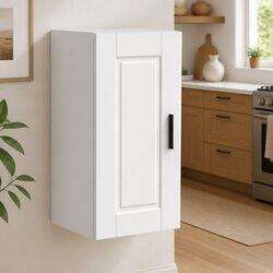 White Engineered Wood Kitchen Wall Cabinet Organizer