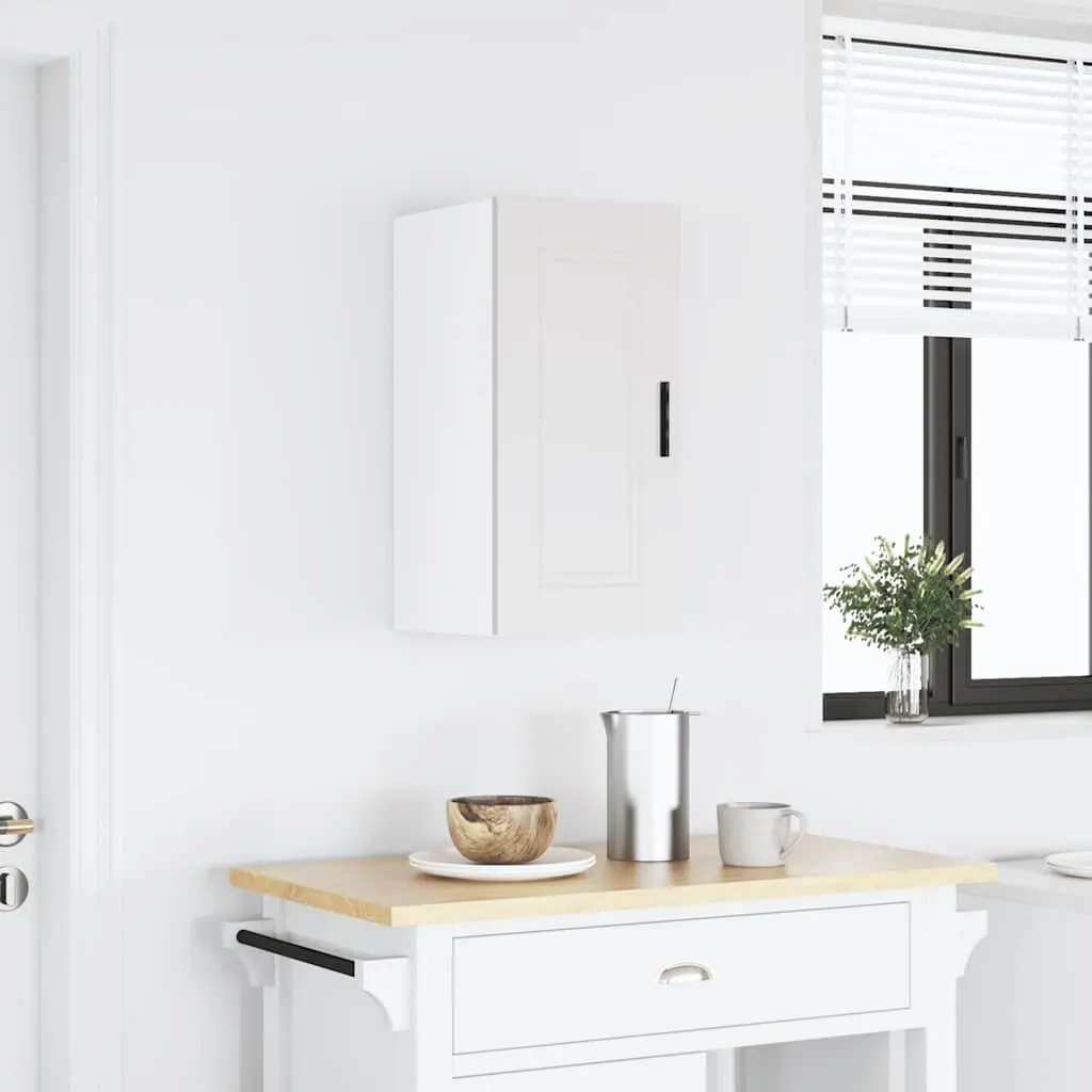 White Engineered Wood Kitchen Wall Cabinet Organizer