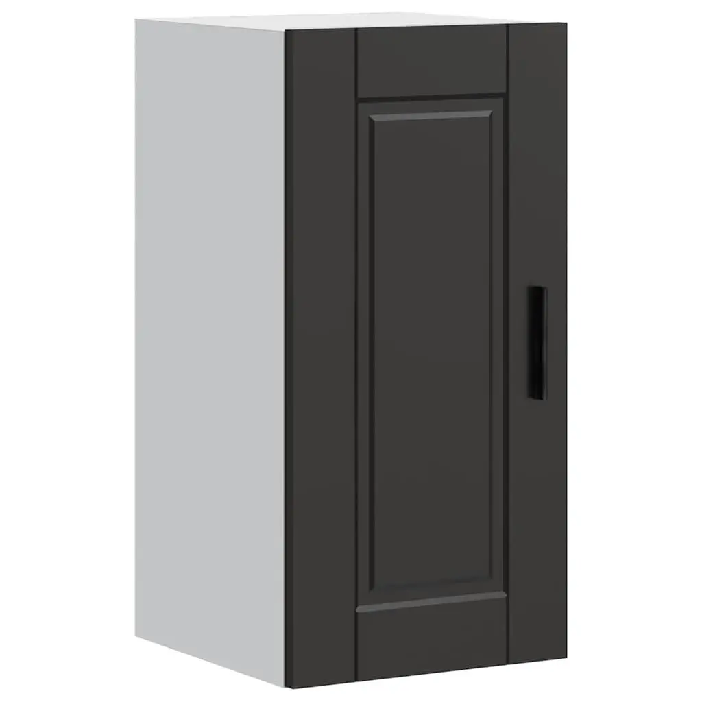 Black Engineered Wood Wall-Mounted Kitchen Cabinet