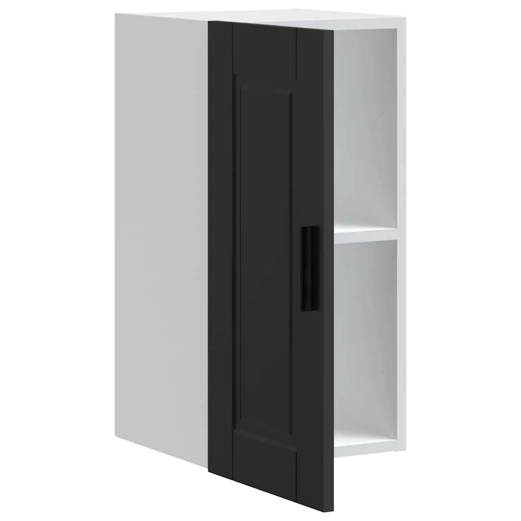 Black Engineered Wood Wall-Mounted Kitchen Cabinet