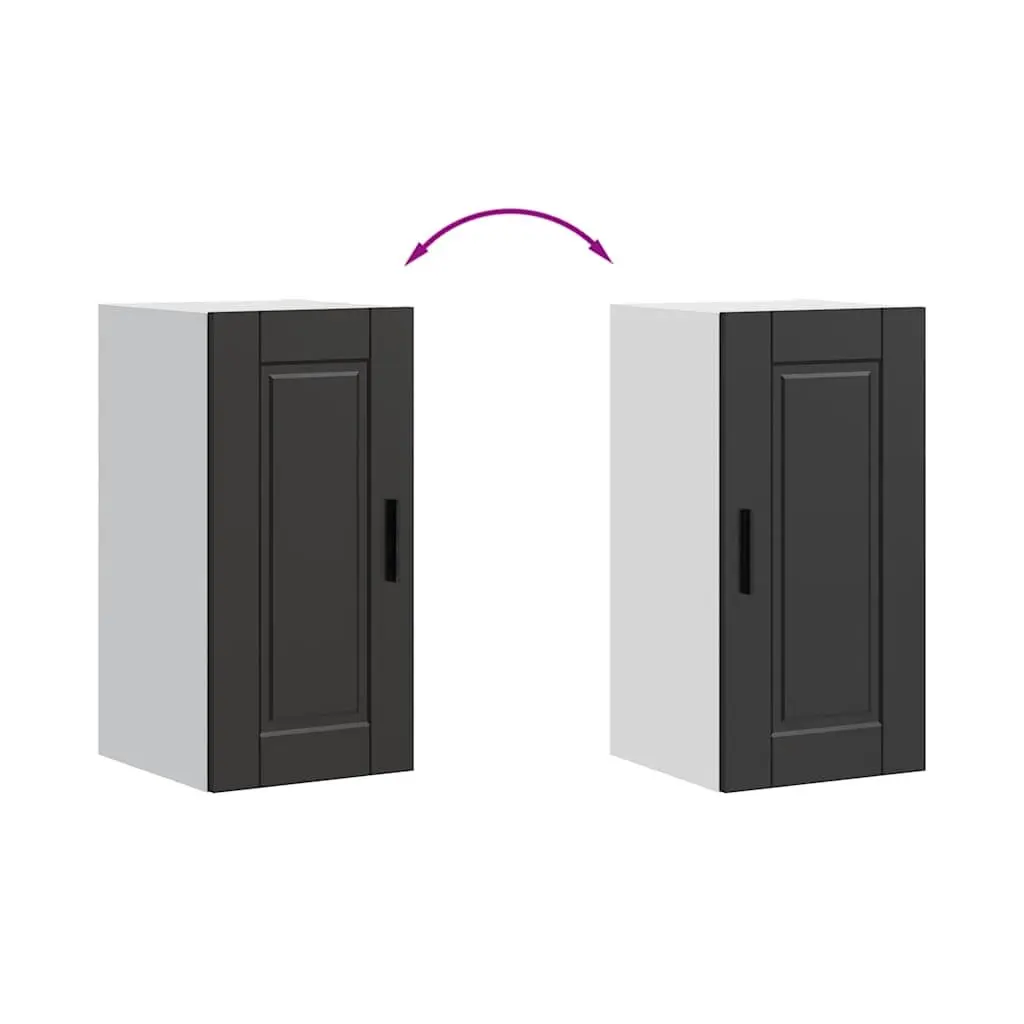 Black Engineered Wood Wall-Mounted Kitchen Cabinet