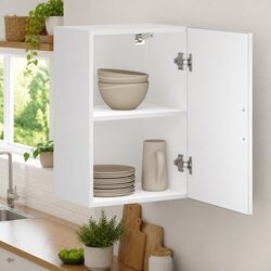 Elegant White Kitchen Wall Cabinet for Organised Living