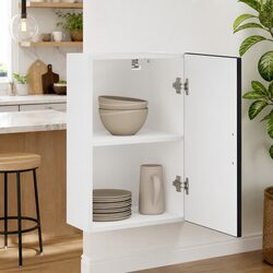 Elegant Black Engineered Wood Kitchen Wall Cabinet