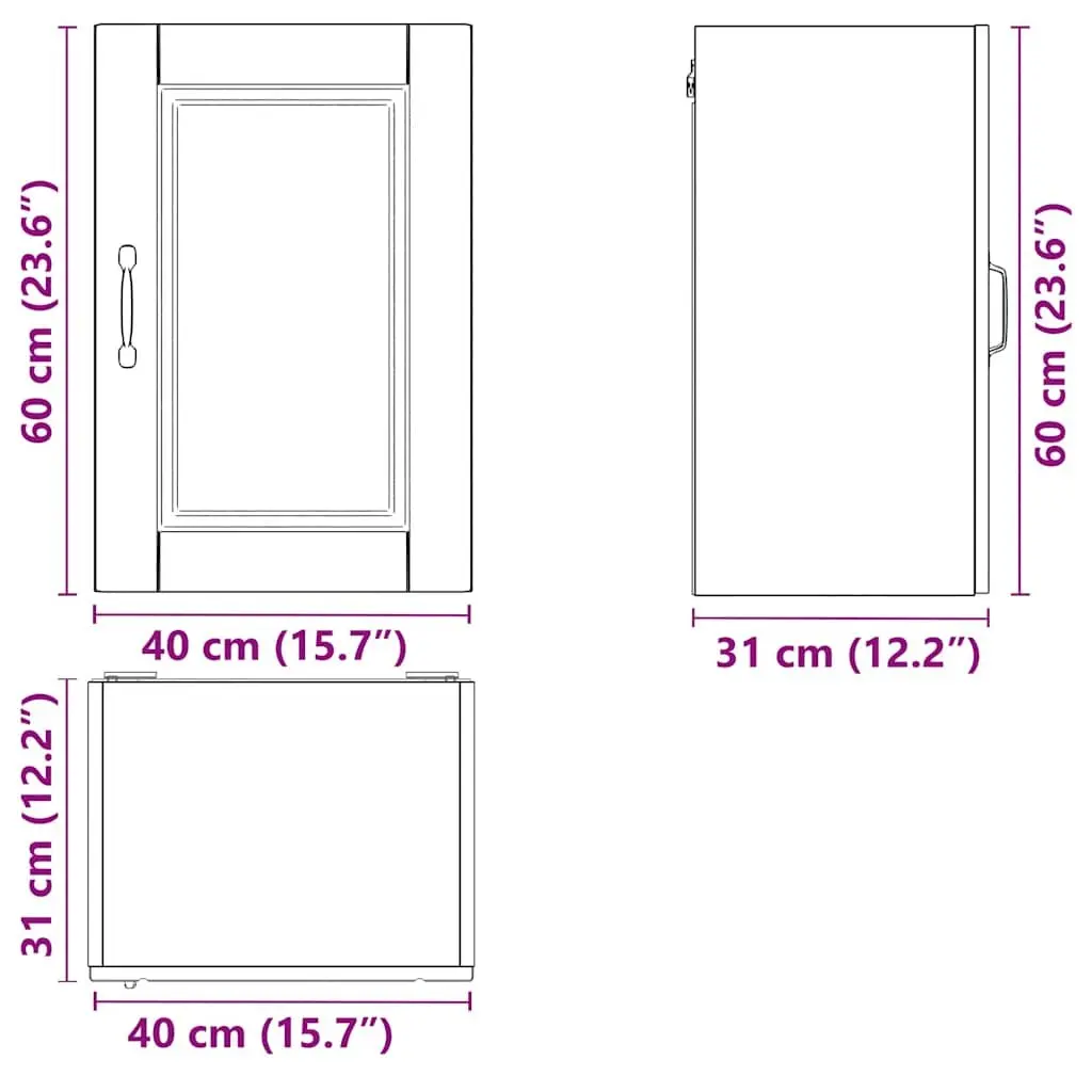 Black Engineered Wood Kitchen Wall Cabinet
