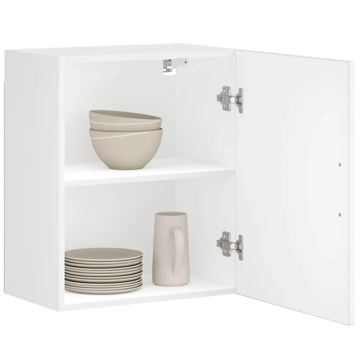 White Engineered Wood Wall Cabinet for Kitchens