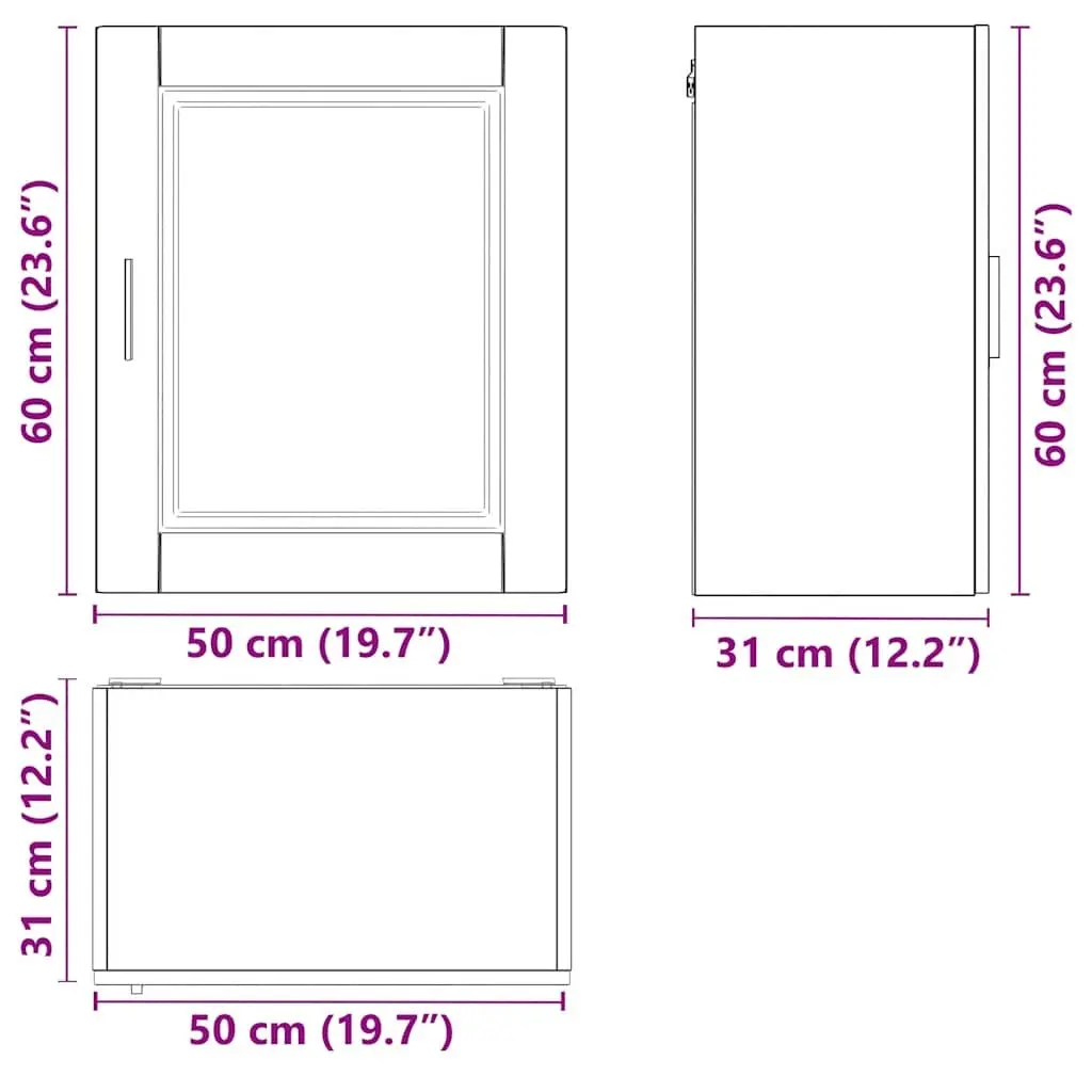 White Engineered Wood Kitchen Wall Cabinets Set of 2