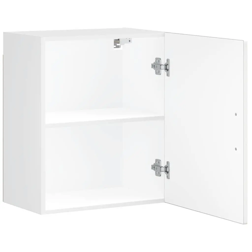 White Engineered Wood Kitchen Wall Cabinets Set of 2