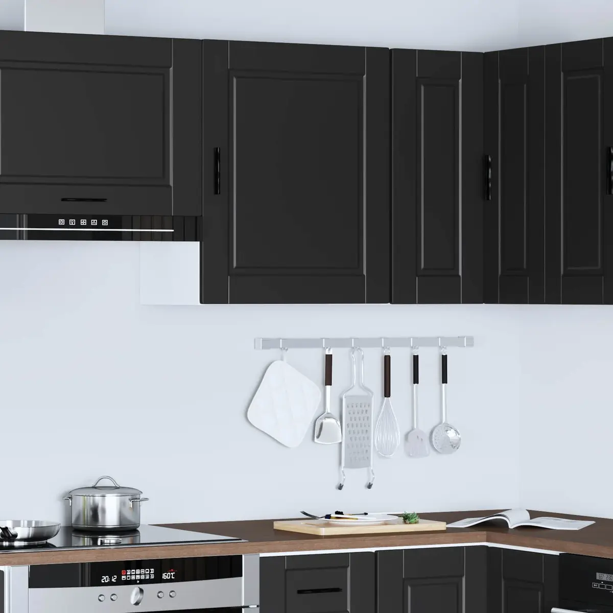 Kitchen Wall Cabinet Storage Cupboard with Door Mounted Engineered Wood White