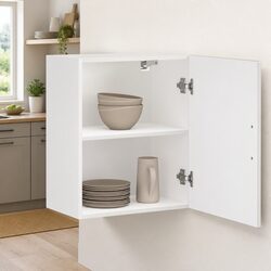 Wall-Mounted Kitchen Storage Cabinet in Grey Gloss