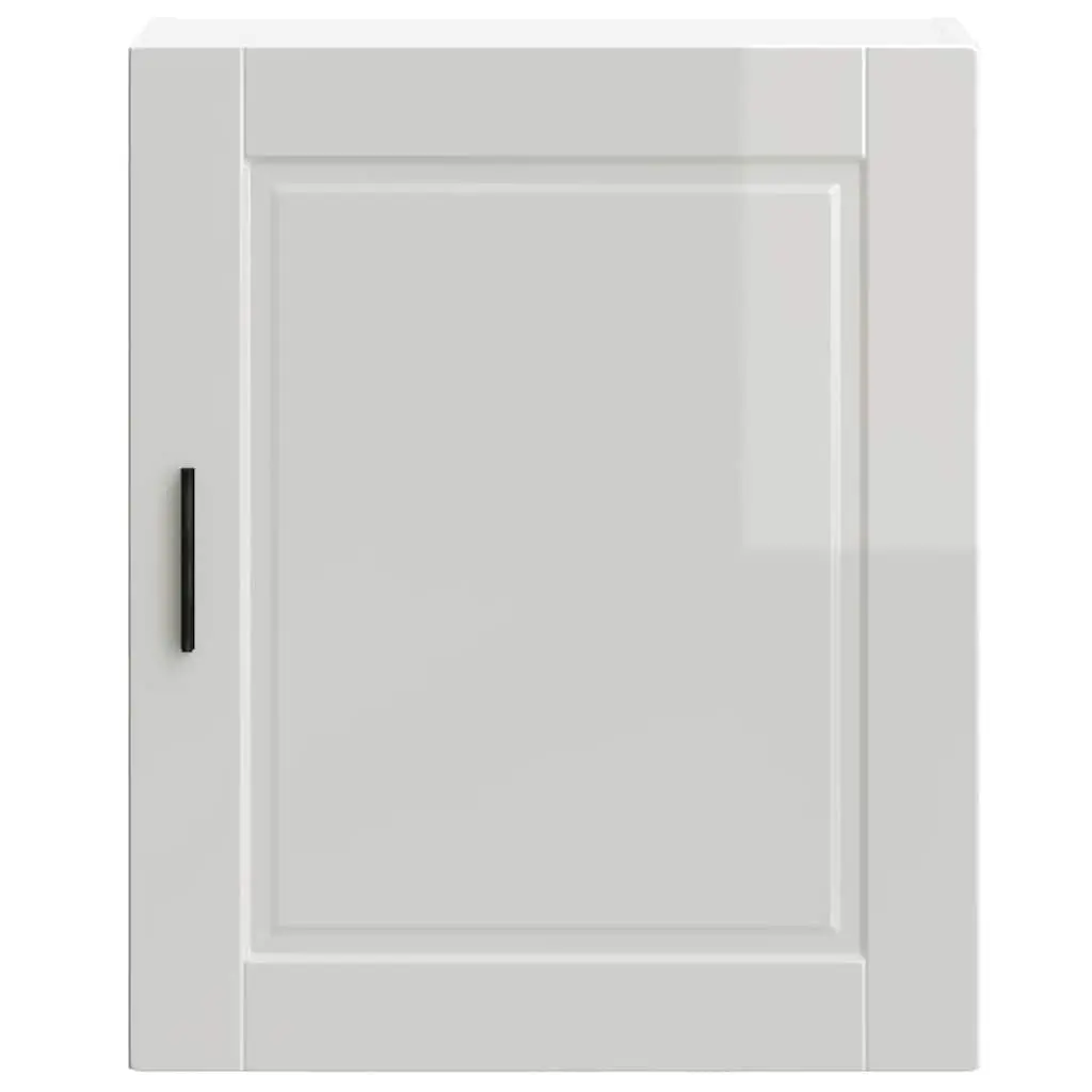 Wall-Mounted Kitchen Storage Cabinet in Grey Gloss