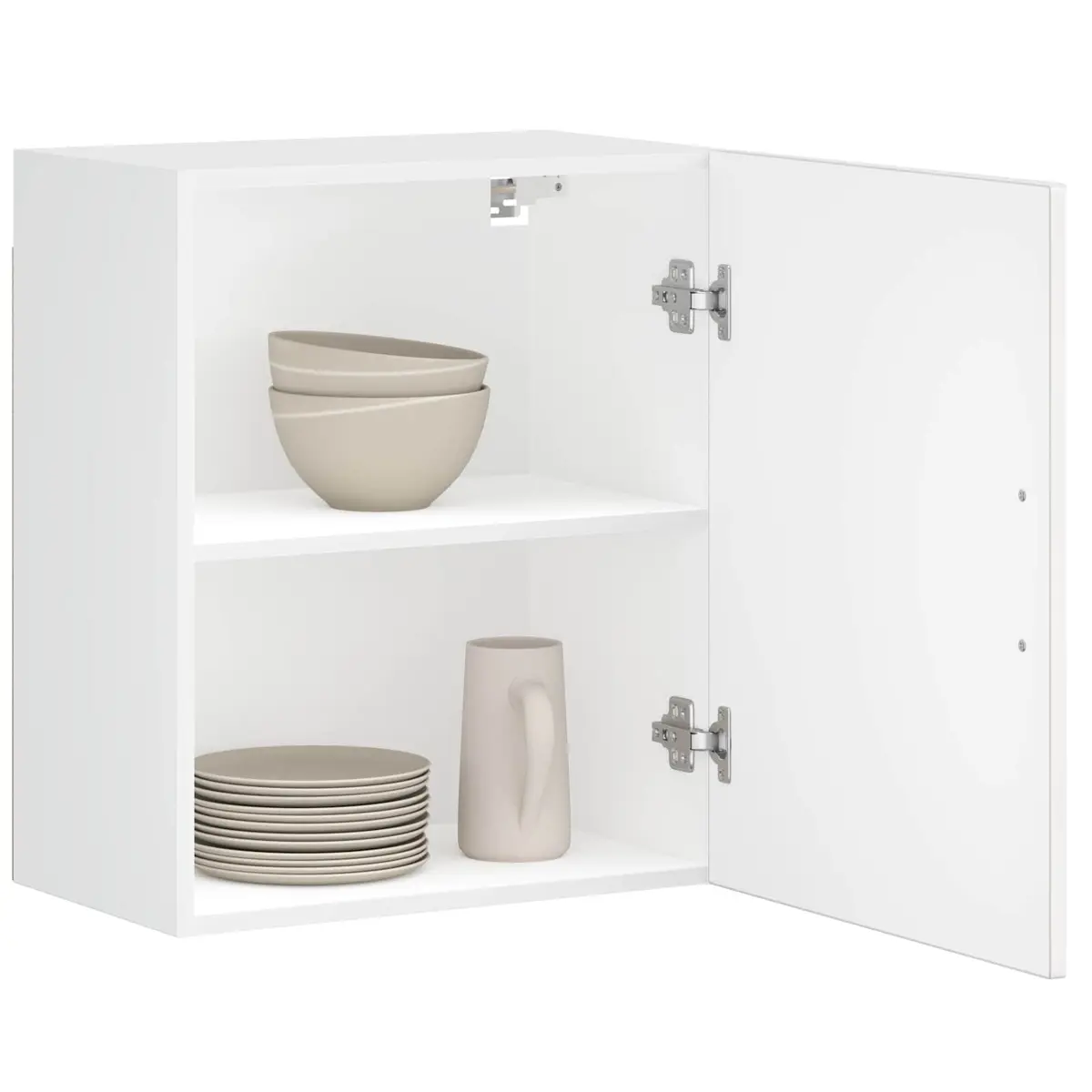 Wall-Mounted Kitchen Storage Cabinet in Grey Gloss