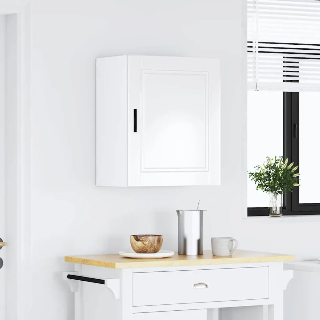 Wall-Mounted Kitchen Storage Cabinet in Grey Gloss