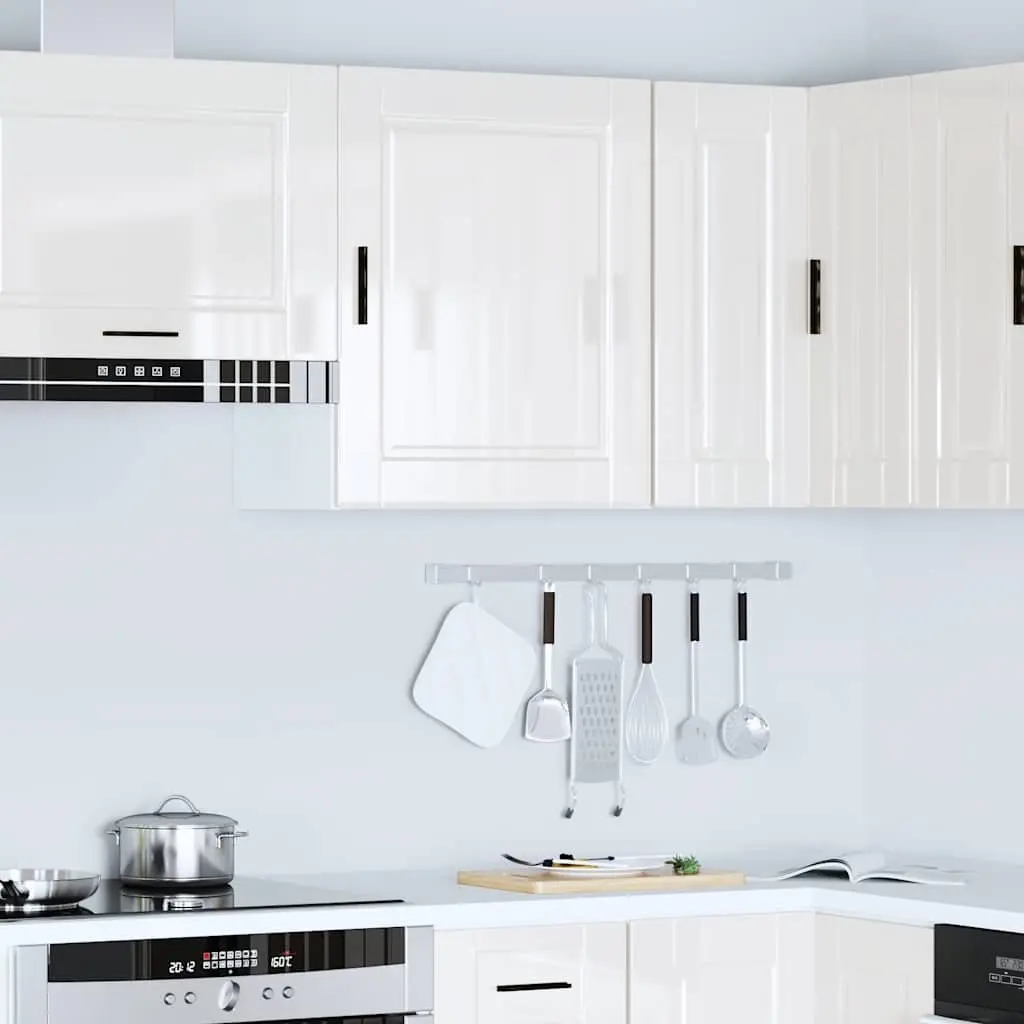 Wall-Mounted Kitchen Storage Cabinet in Grey Gloss