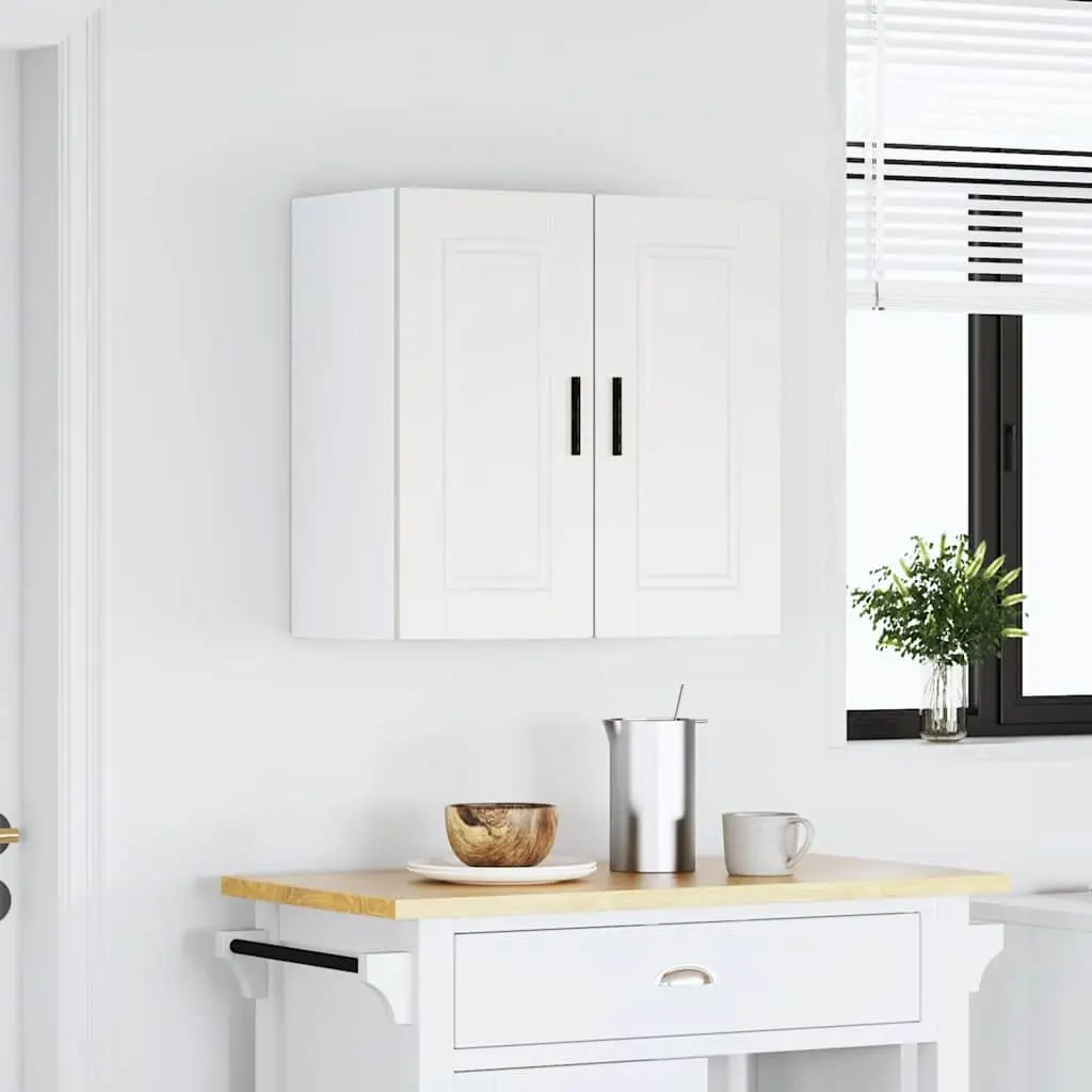 White Engineered Wood Kitchen Wall Cabinet for Storage