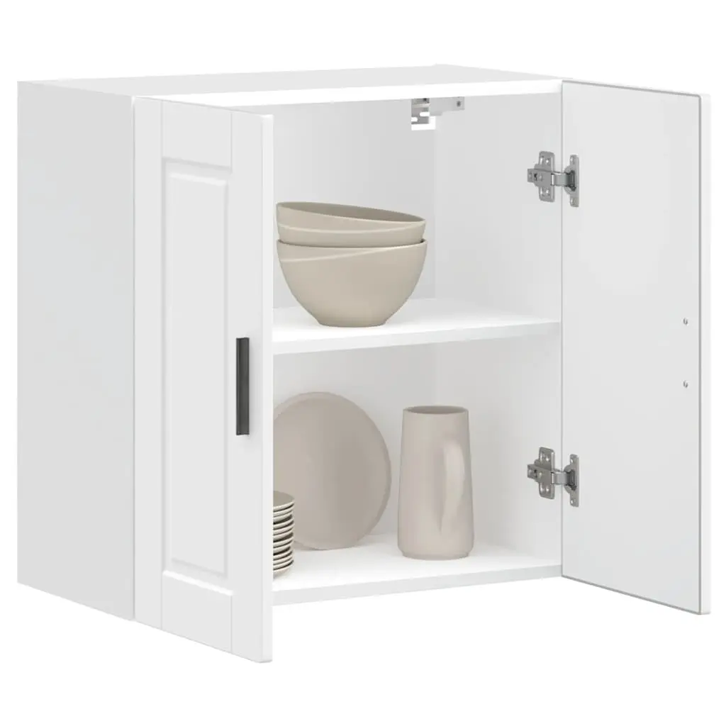 White Engineered Wood Kitchen Wall Cabinet for Storage
