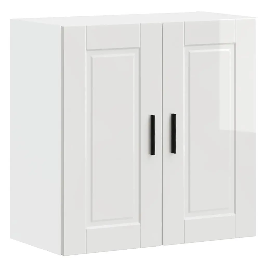 Kitchen Wall Cabinet White High Gloss Engineered Wood Storage Cupboard Door