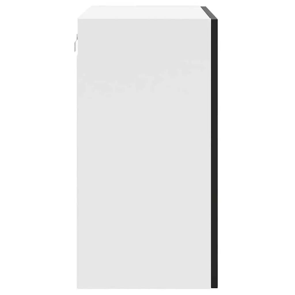 Kitchen Wall Cabinet Black Engineered Wood Storage Cupboard Organiser