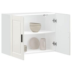 Kitchen Wall Cabinet White High Gloss Engineered Wood Storage Cupboard Organiser