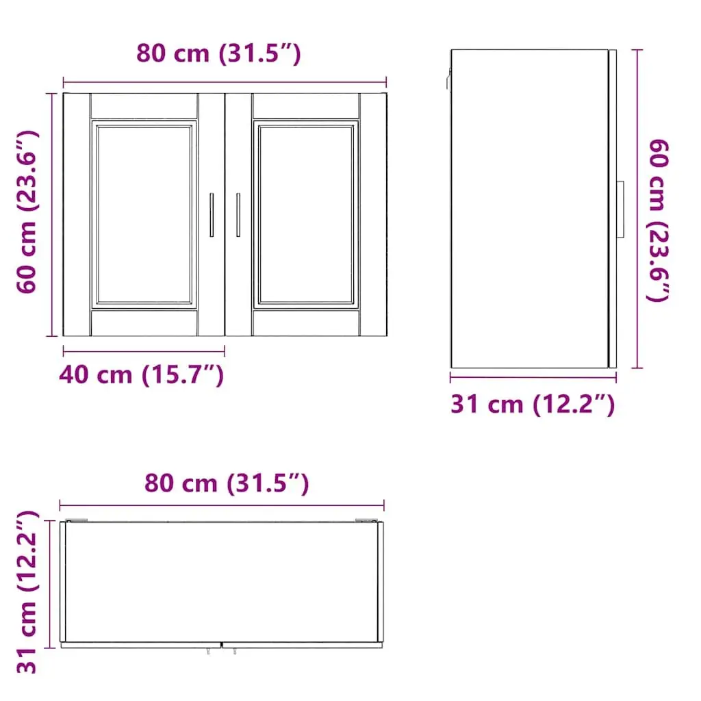 White High Gloss Kitchen Wall Storage Unit