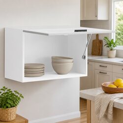 White Engineered Wood Wall-Mounted Kitchen Cabinet