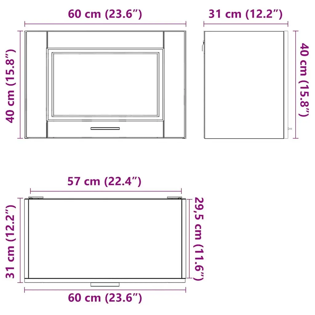 White Engineered Wood Wall-Mounted Kitchen Cabinet